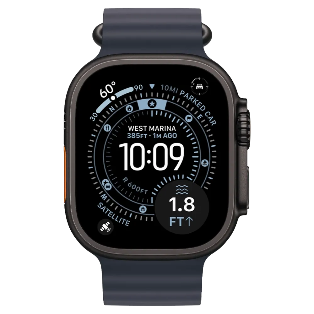 Apple Watch Ultra 3 GPS + Cellular 49mm Black Titanium Case with Navy Ocean Band