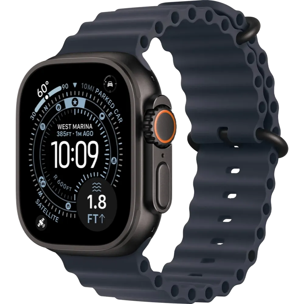 Apple Watch Ultra 3 GPS + Cellular 49mm Black Titanium Case with Navy Ocean Band
