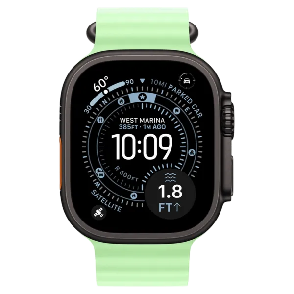 Apple Watch Ultra 3 GPS + Cellular 49mm Black Titanium Case with Neon Green Ocean Band