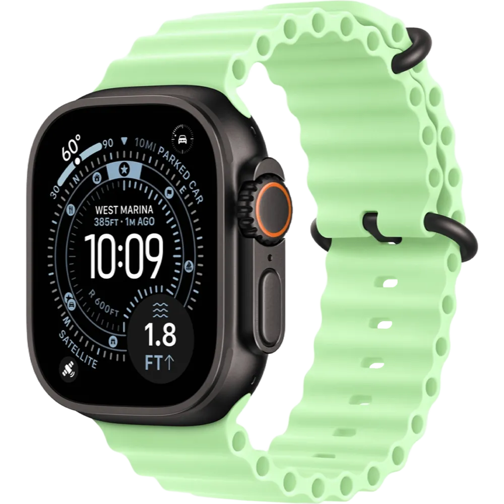 Apple Watch Ultra 3 GPS + Cellular 49mm Black Titanium Case with Neon Green Ocean Band
