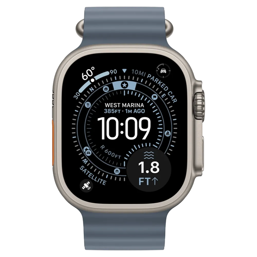 Apple Watch Ultra 3 GPS + Cellular 49mm Natural Titanium Case with Anchor Blue Ocean Band