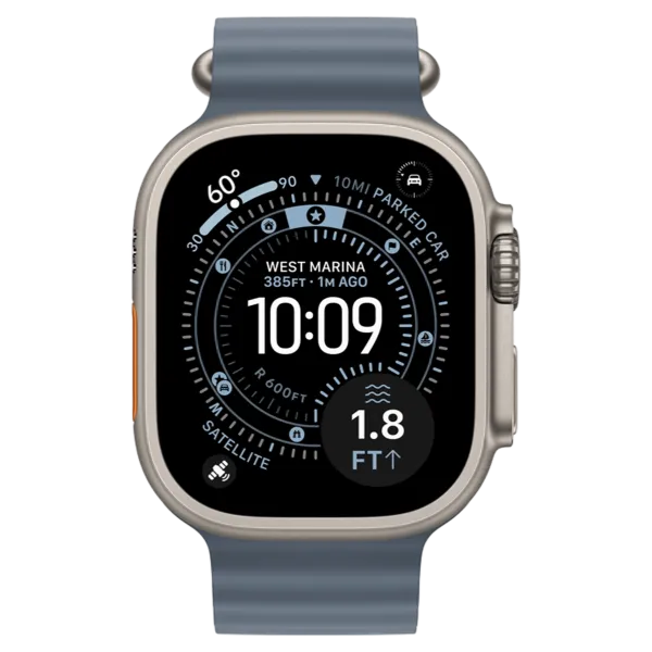 Apple Watch Ultra 3 GPS + Cellular 49mm Natural Titanium Case with Anchor Blue Ocean Band