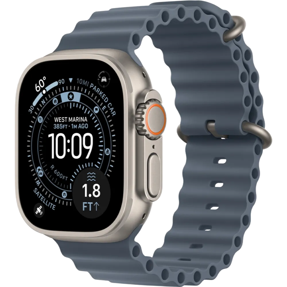 Apple Watch Ultra 3 GPS + Cellular 49mm Natural Titanium Case with Anchor Blue Ocean Band