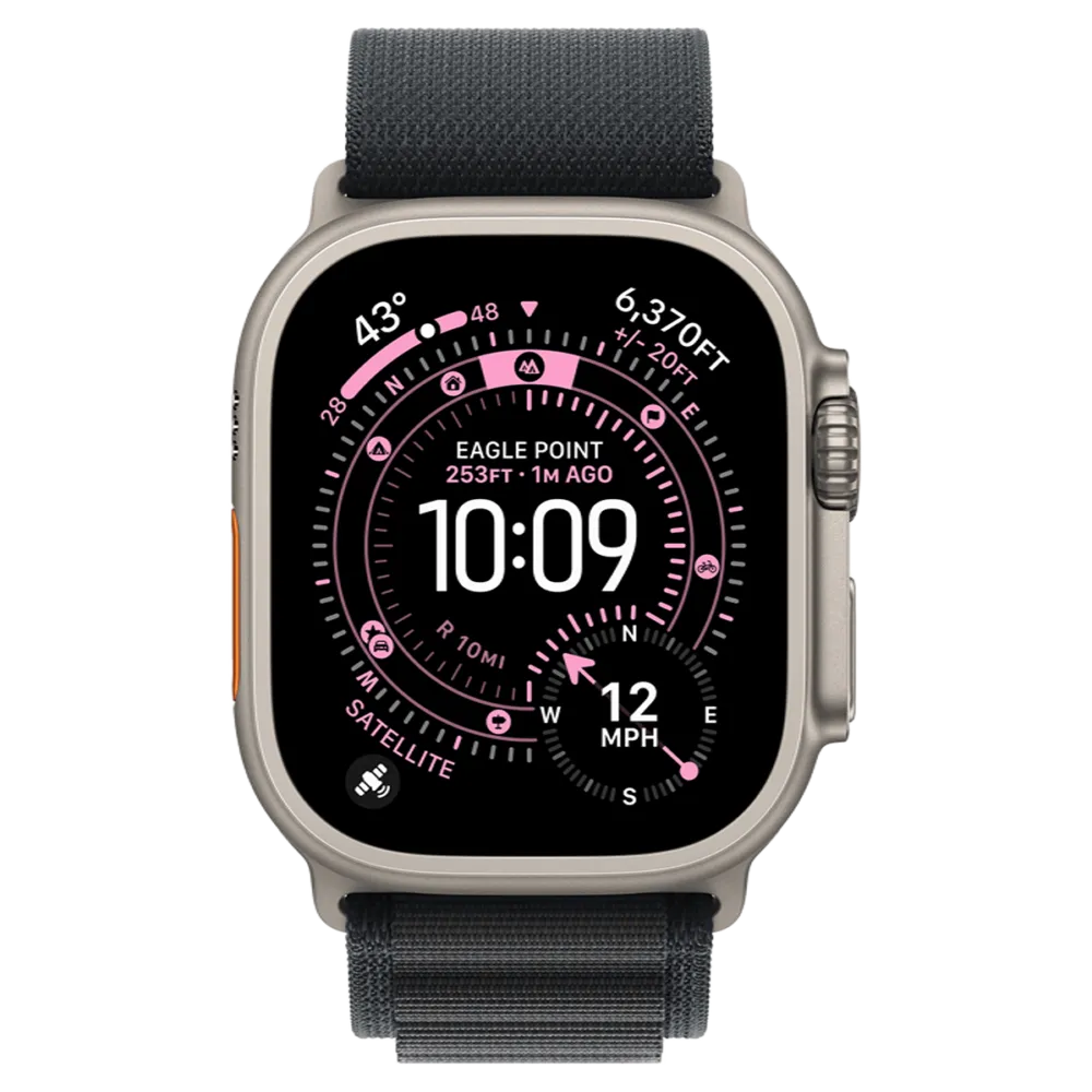 Apple Watch Ultra 3 GPS + Cellular 49mm Natural Titanium Case with Black Alpine Loop - Large