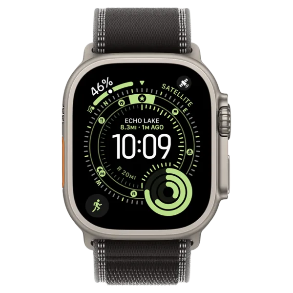 Apple Watch Ultra 3 GPS + Cellular 49mm Natural Titanium Case with Black/Charcoal Trail Loop - M/L