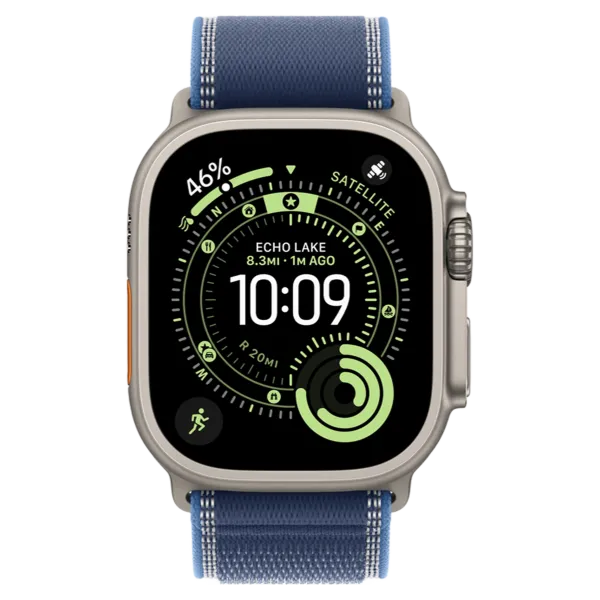 Apple Watch Ultra 3 GPS + Cellular 49mm Natural Titanium Case with Blue/Bright Blue Trail Loop - M/L