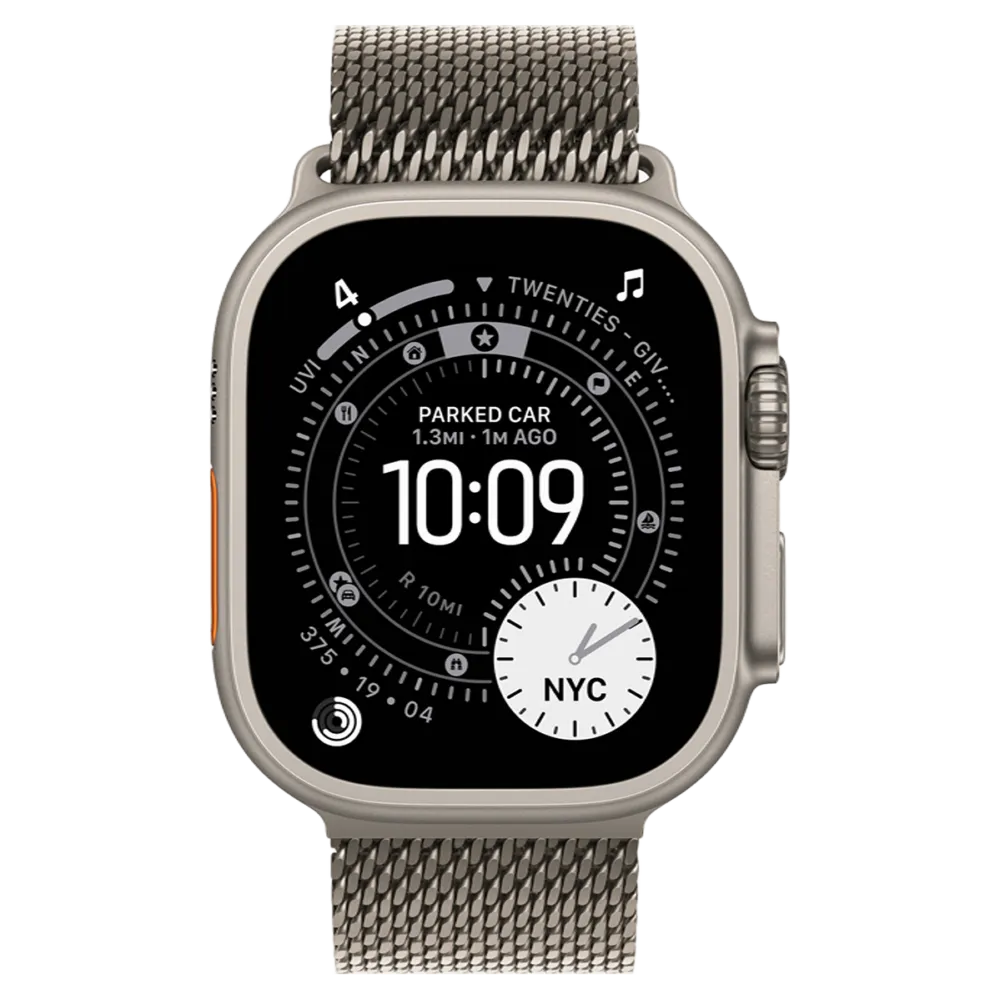 Apple Watch Ultra 3 GPS + Cellular 49mm Natural Titanium Case with Natural Titanium Milanese Loop - Large