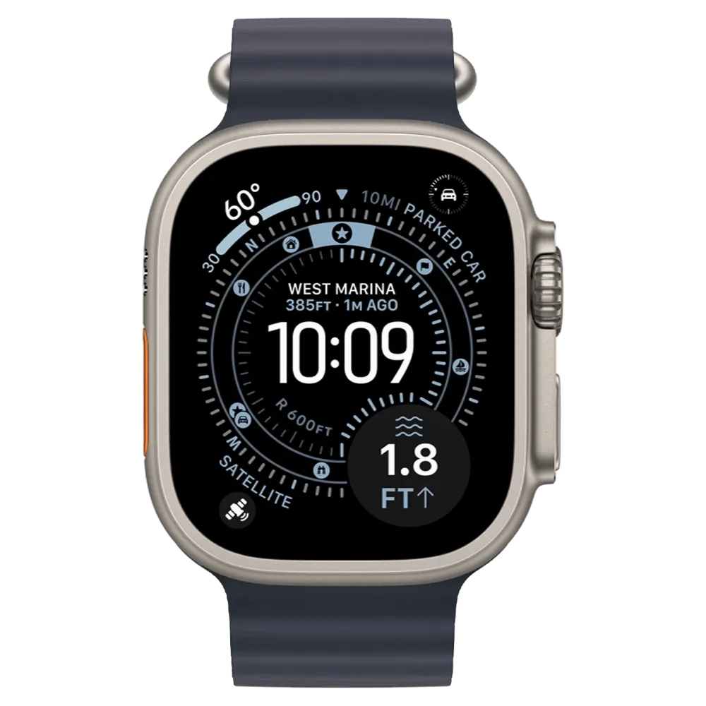 Apple Watch Ultra 3 GPS + Cellular 49mm Natural Titanium Case with Navy Ocean Band