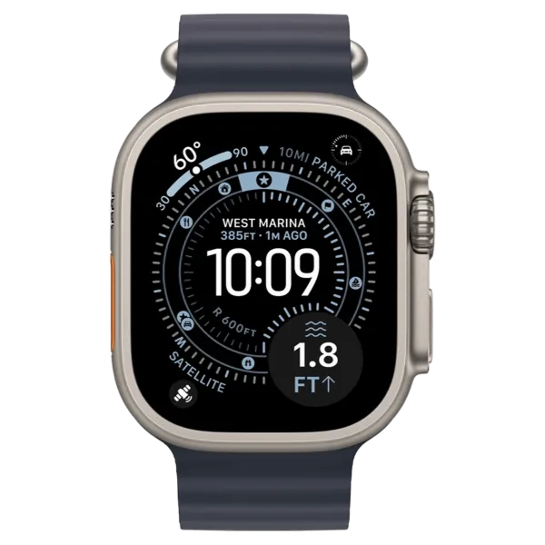 Apple Watch Ultra 3 GPS + Cellular 49mm Natural Titanium Case with Navy Ocean Band