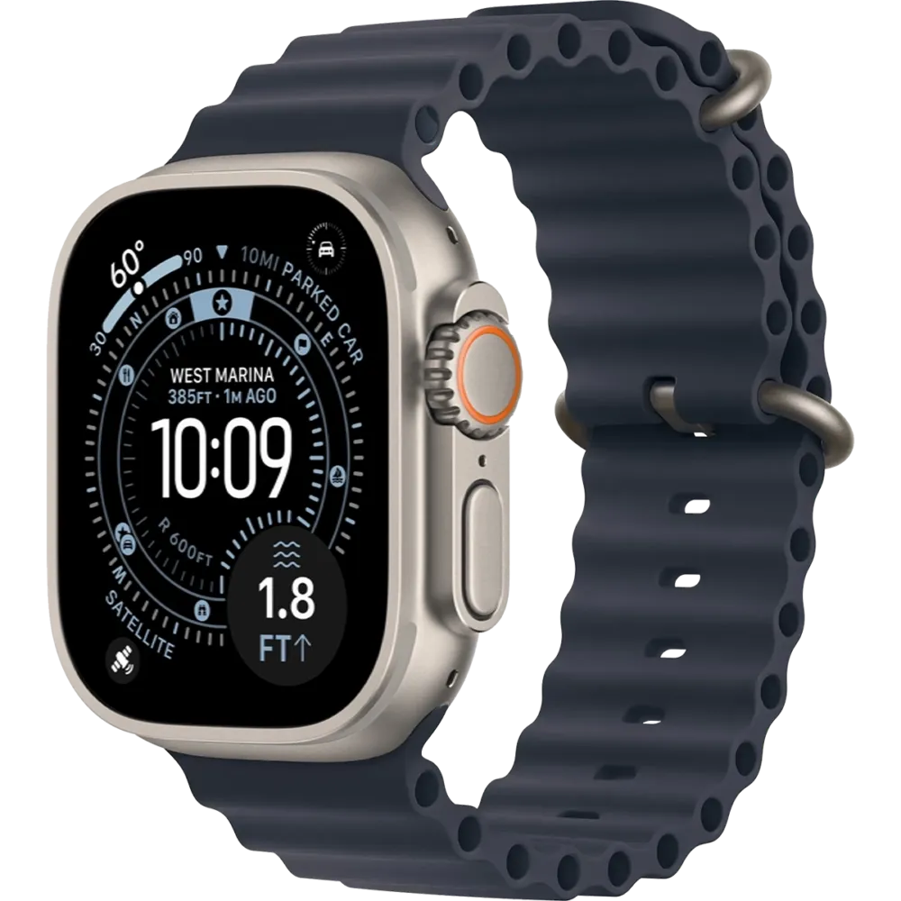 Apple Watch Ultra 3 GPS + Cellular 49mm Natural Titanium Case with Navy Ocean Band