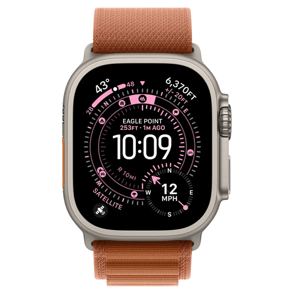 Apple Watch Ultra 3 GPS + Cellular 49mm Natural Titanium Case with Terra Cotta Alpine Loop - Large