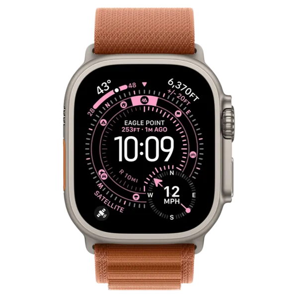 Apple Watch Ultra 3 GPS + Cellular 49mm Natural Titanium Case with Terra Cotta Alpine Loop - Large